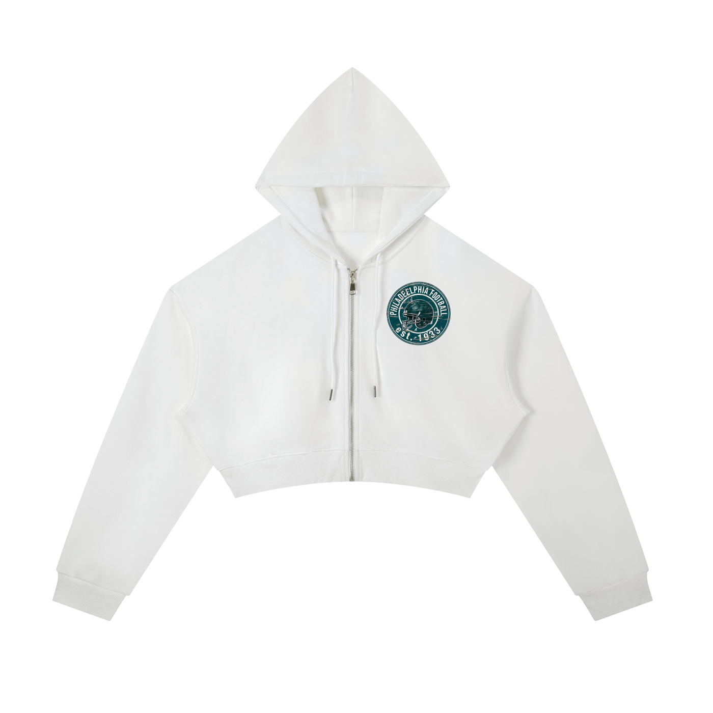 Essential Cropped Zip-Up Hoodie